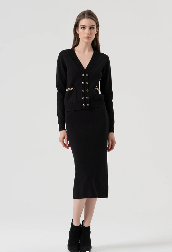 Fracomina Gonna slim midi in maglia