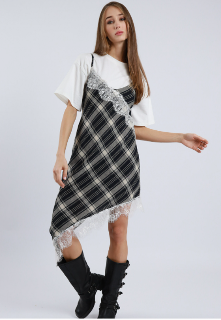 SUSY MIX Abito Quadri e Pizzo